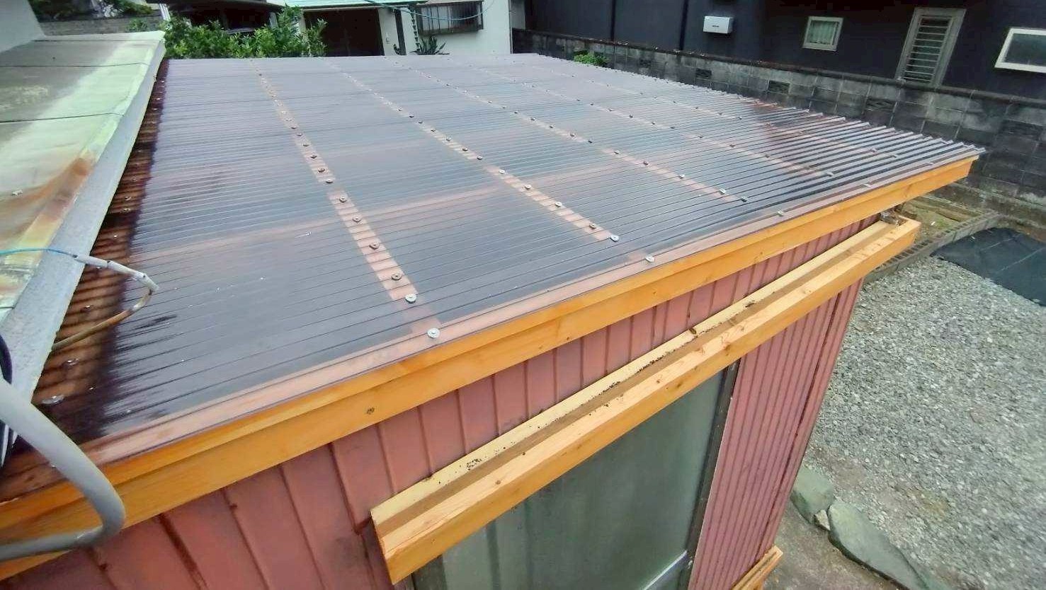 ポリカ屋根施工後